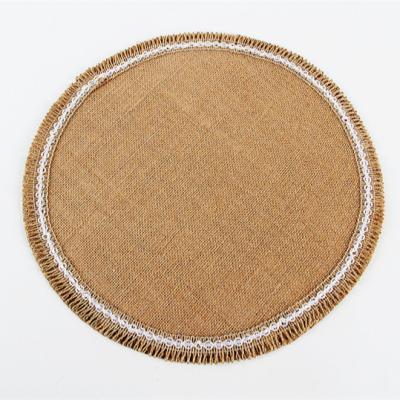 China Hot Selling Viable Boho Kitchen Table Jute Tassel Woven Round Table Mat Woven Placemats for sale