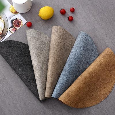 China Ecofriedly Sustainable Cooking Around Artificial Place Mats Leather Scenography Coasters Dinner Table Mat For Drinks for sale