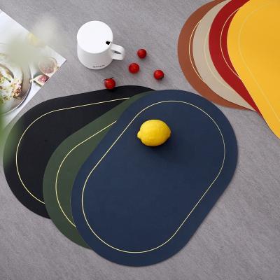 China Viable Accessories Recycled Leather Dining Table Mat Kitchen Decor PU Faux Place Mat Coasters for sale