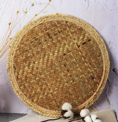 China Sustainable Natural Woven Place Mat Round Table Mats Handmade From Plant Plankton for sale