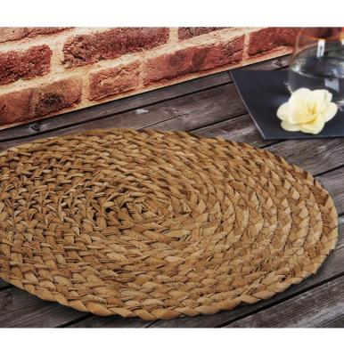 China Sustainable Natural Hand Woven Rattan Place Mats Christmas - Woven Place Mats Round Straw Braided Table Mats 15inch for sale