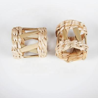 China Wholesale high quality viable typha handmade Angustifolia woven napkin ring for wedding party for sale