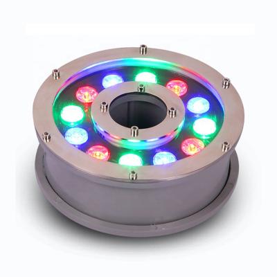 China LANDSCAPE 12v 304 Stainless Steel LED Fountain Light 9w LED Bottom Water Light Diameter 160mm for sale