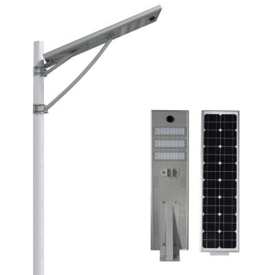 China Outdoor High Lumen IP65 Solar LED Street Light Integrated Solar LED Street Light With 50W 70W 100W Battery Backup for sale