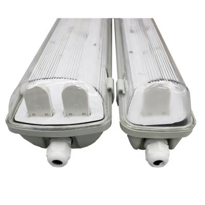 China Outdoor Warehouse ABS IP65 PC 1200mm Tri Proof Fxture For Double T8 Tube Tri Proof Light Fixture For Fluorescent for sale