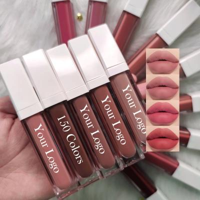 China OEM Wholesale Private Label Lip Gloss Lip Gloss Clean Waterproof Nude Lip Gloss Vendor Logo Shiny Matte Vegan Waterproof Liquid Lipstick for sale