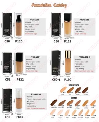 China Anti-Wrinkle OEM LOGO Waterproof Make Up Cosmetics Face Oil Skin Makeup Matte Vegan Private Label Liquid Customized Foundation for sale