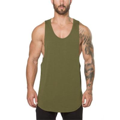 China QUICK DRY Mens Empty Sleeveless Gym Cotton Shirt Muscle Fitness Bodybuilding Smooth Racerback Tank Tops for sale