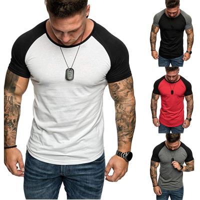 China 2020 New Design Custom Reflective Logo Anti-Wrinkle Round Neck Raglan Sleeve Men's Camisetas Crew Neck Gym T-Shirt for sale