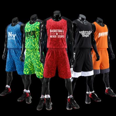 China 2021 New Designers Anti-UV Mens Plus Sized Tank Top Short Set Custom Reversible Basketball T-shirt Uniforms NB for sale