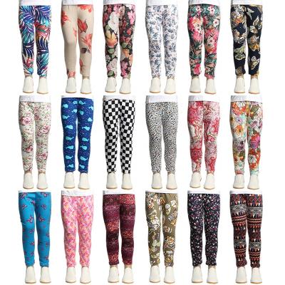 China Anti-Wrinkle Designer Patterned Printed Kids Custom Leggings Girls for sale