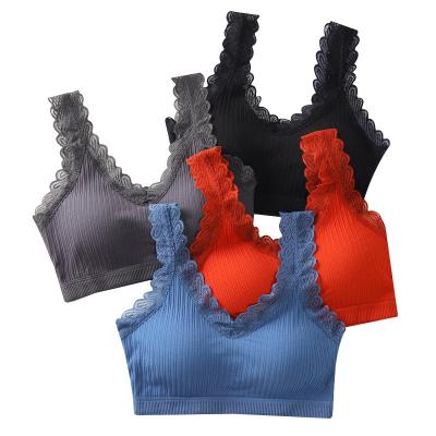 China 2021 spring and summer new bear fairy QUICK DRY lace back wrapped bra bra sexy non steel ring threaded g for sale