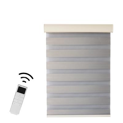 China Electric Slat Blinds Day And Night Dual Battery Smart Home Zebra Roller Motorized Blinds And Shade for sale