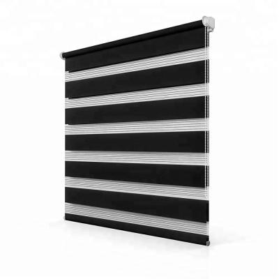 China Morden Day and Night Luxury Indoor Window Shade Double Layer Zebra Manual Blinds Shade Double Roller Blinds for sale