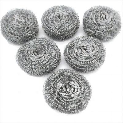 China Sanitary Stainless Steel Wire Cleaning Ball Round Scrubber Scourer with High Durability for sale