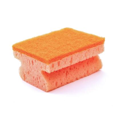 China Sustainable DH-A1-10 eco friendly dish sponge kichen clean cloth with scouring pad for sale