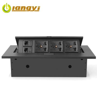 Chine Bedroom 3 residential/multi-purpose power 2 network universal left black hotel desk style new silver alloy socket table box à vendre