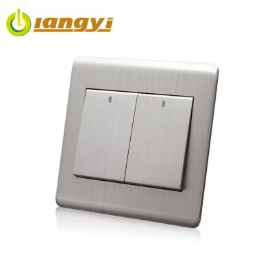 China Two Gang One Way ISO Certificated Standard UK Plug 16A Electric Power Two Gang One Way Wall Switch for sale