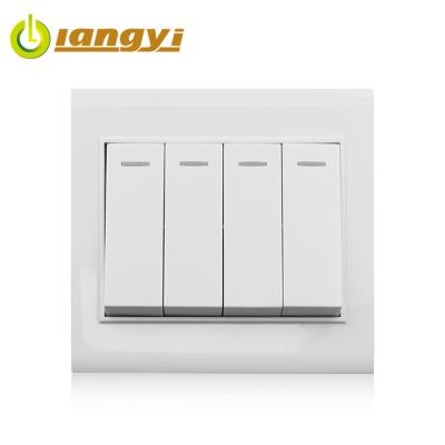 Китай Wholesale British Standard Two Way Electric Power Four Gang Socket Wall Push Two Way Switch продается