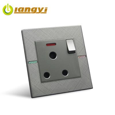 China 3 Pin Switch Socket With Neon New Design Asian Standard 15A 3 Pin Socket Switch With Neon Certification CE ROHS for sale