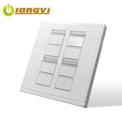 China Four Gang One Way ISO Certificated Asian Standard 16A Electric Power Four Gang One Way Wall Lamp Switch for sale