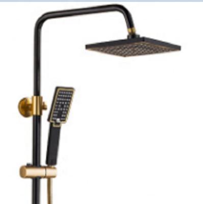 China With Slide Bar LN705 New Design Classic Black Gold Korean Luxury Rain Shower Set for sale