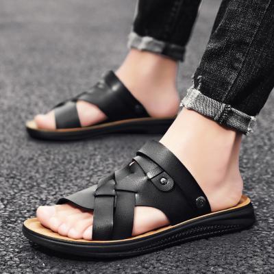 China New Deodorization Men's Summer Beach Outdoor Breathable Soft Bottom Shoes Large Size Cross-strap Sandals for sale