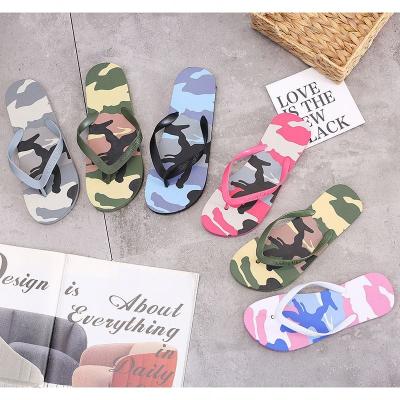 China Anti-Smell Women Summer Camouflage Sandals Flip Flops Slippers Beach Non-Slip Flip Flops Rubber Slippers for sale