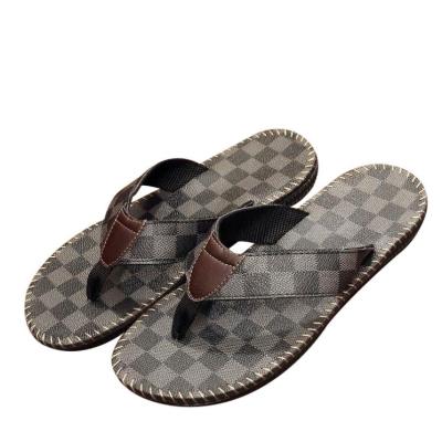 China Cushioning summer casual leather flip flops beach fashion men's slippers shoes tspers Selipar sandal. for sale