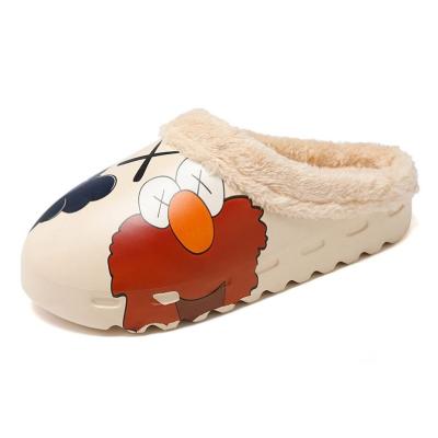 China Fashion Trend Winter Plus Velvet Slippers Slide Women Unisex Custom Sandals Slides Warm Furry Slippers for sale