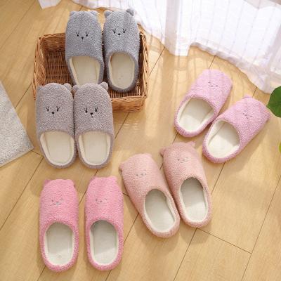 China Fashion Trend Women Home Slippers With Faux Fur Flat Shoes Winter Keep Warm Pink Home Slippers for sale