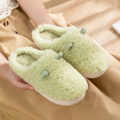 China Wholesale Fashion Trend Winter Bunny Indoors Women Shoes Plush Rabbit Fur Slippers Warm Ladies Flats Closed Toe Fluffy for sale