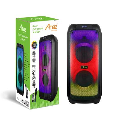 China No 6 Inch Double Party Speaker Portable Outdoor BT BT Speaker With Fire Light for sale