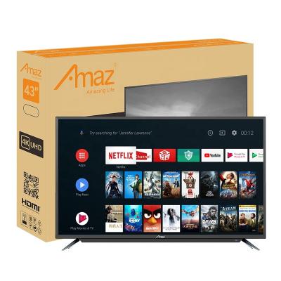 China Amaz OEM Smart Glass Music TV 4K Android 32 Hotel/Car/Dining/Kitchen Dual 43 50 Led Smart TV Television for sale