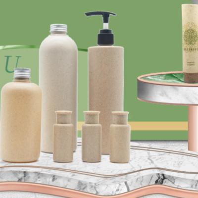 China Eco-Friendly Recyclable Eco-Friendly Wholesale Eco-Friendly Colored Cream Spray Bottle Bio Cosmet Rose Rice Wheat Straw Bottle Biodegradable Lotion Pump for sale