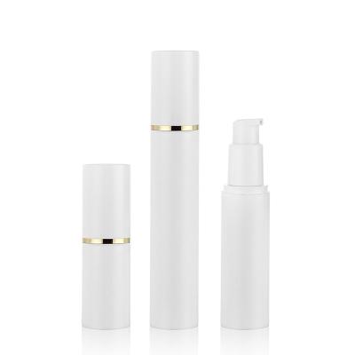 China Personal Luxury Gold Edge Packaging Skin Care Cosmetic Bottles 15ml 30ml 50ml Airless Cream Airless Bottle For Eye Cream for sale