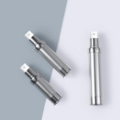 China Personal Silver Aluminum Airless Pump Bottle Packaging Airless Skin Care Bottle 15ml 20ml 30ml for sale