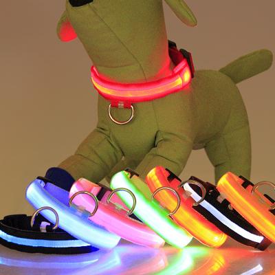 China Light Up USB Rechargeable Dog Collar, Dog Collars Luminous Fluorescent Pet Supplies, Night Safety Flashing Glow In The Dark Dog Leash for sale