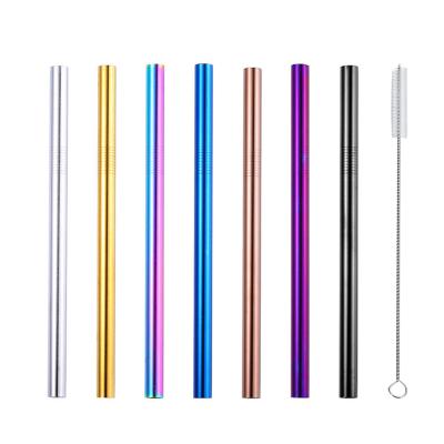 China 18/8 Gold Viable Reusable Food Grade Stainless Steel Colored Metal Drinking Straw Wholesale For 215*12mm for sale