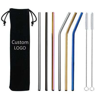 China Straw Metal Stainless Steel Straight Drinkable Colored Viable Bent Straw for Bar Party for sale