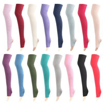 China Breathable Solid Color Toe Ribbed Women Thigh High Open Dance Yoga Pilates Bangs Hot Teen Girl Leg Sleeve for sale