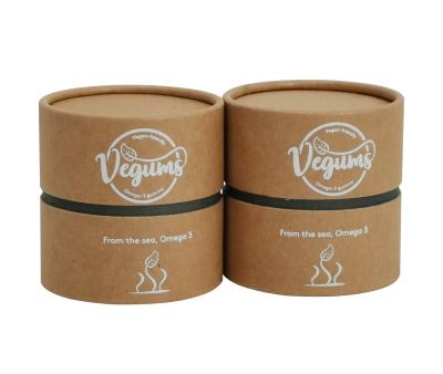 China Brown Kraft Biodegradable Biodegradable Capsules Round Box Edge Biodegradable Rolled Paper Tube for sale