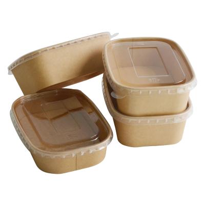 China Handmade Custom Wholesale Caterer Lun Water Leak Proof Disposable Salad Fruit Lunch Crafts Paper Box for sale