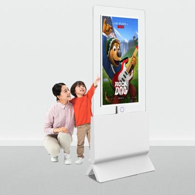 China Indoor Advertising Display 43 Inch Floor Standing APP Indoor Advertising Signage Android LCD Digital Video Recorder With Portable Stand for sale