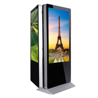 China 55 Inch Indoor Indoor Double Sided Floor Standing Windows Signage LCD Display Screen Advertising Digital Screen for sale