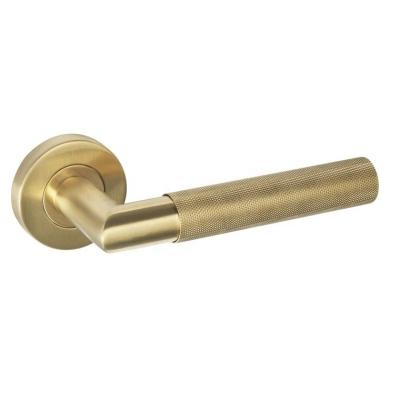 China China Manufacturer Door Furniture Krurled Modern Door Lever Handle in Black or Steel Brass Finish Option for sale