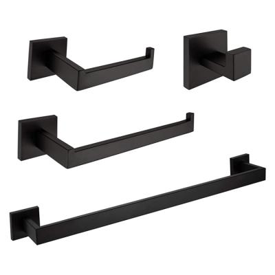 China Modern Good Quality Modern Bathroom Accessories Set Black Towel Bars Black Bathroom Accessories for sale