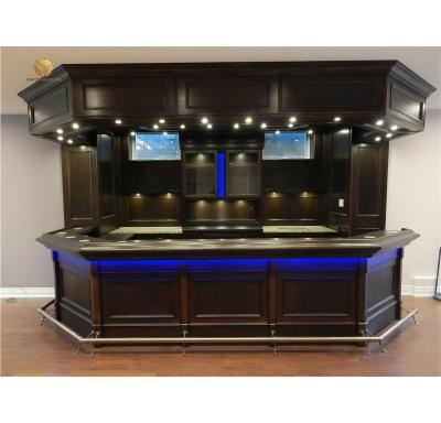 China Traditional Antique Wood Basement Bar Luxury Design Home Builder Sport Bar Furnishing for sale