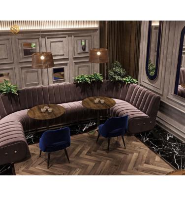 China Factory Price Modern Restaurant Booth Living Room Furniture Set Design Commercial Restaurant Sofa Set for sale