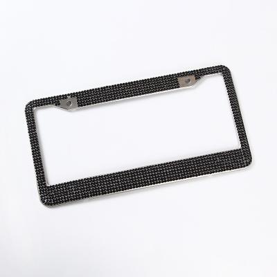 China Crystal Inlaid Black License Plate Fixed Advanced Frame Plate Customizable License Plate Frame for sale